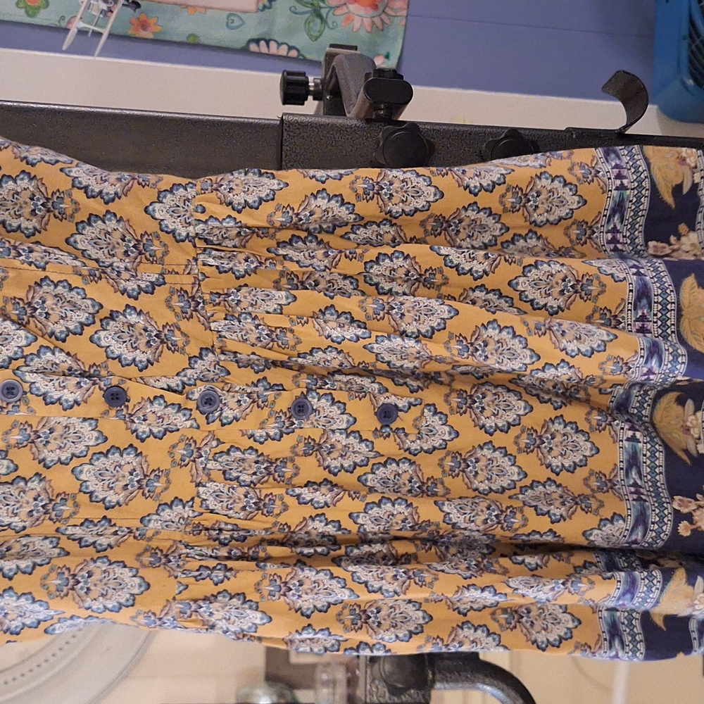 Trixxi Yellow and Blue Patterned Dress